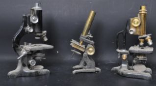 COLLECTION OF THREE VINTAGE 20TH CENTURY MEDICAL MICROSCOPES