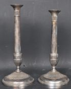 PAIR OF EARLY 20TH CENTURY SILVER PLATED CANDLESTICKS