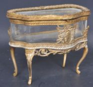 19TH CENTURY PALAIS ROYALE BRASS AND GLASS JEWELLERY BOX