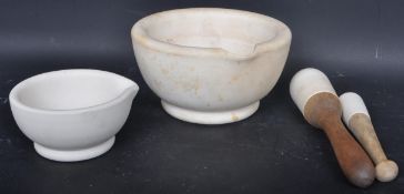 TWO RETRO VINTAGE MID 20TH CENTURY 1970S PESTLE AND MORTARS