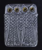 SILVER PLATE OWL VESTA CASE