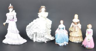 COLLECTION OF FIVE 20TH CENTURY COALPORT BONE CHINA FIGURES