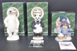 HARROPS BEARS & PADDINGTON – ROBERT HARROP – X3 FIGURINES / STATUES
