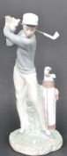 LLADRO LATE 20TH CENTURY BONE CHINA SCULPTURE OF GOLFER