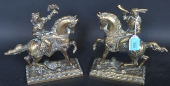 EQUESTRIAN BRASS FIGURES - KAZAKH HUNTER & NATIVE AMERICAN