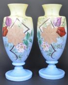 PAIR OF OPALINE GLASS VASES - 19TH CENTURY- NAPOLEONIC