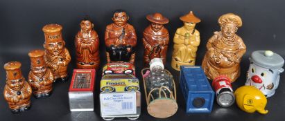ASSORTMENT OF TREACLE GLAZE POTTERY & VINTAGE MONEY BANKS
