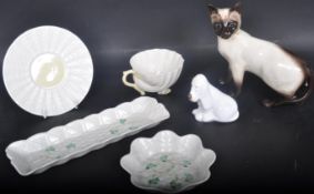COLLECTION OF BELLEEK, BESWICK AND COALPORT PORCELAIN
