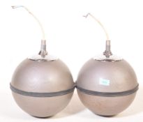 SET OF 2 VINTAGE 1970S GRUNDIG GLOBE SPEAKERS