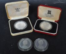 FOUR ROYAL MINT & POBJOY MINT SILVER PROOF COINS