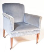 EDWARDIAN MAHOGANY SALON LIBRARY ARMCHAIR