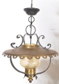 BRASS & SPELTER PENDANT CEILING LIGHT SHADE