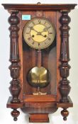 VICTORIAN VIENNA MAHOGANY WALL CLOCK