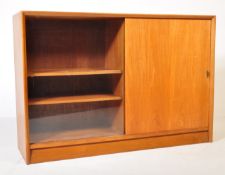 RETRO VINTAGE MID 20TH CENTURY TEAK WOOD GLAZED BOOKCASE
