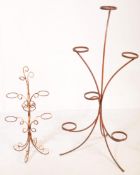 TWO VINTAGE 20TH CENTURY INDUSTRIAL GARDEN PLANT STANDS