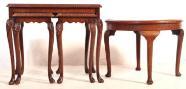 QUEEN ANNE REVIVAL NEST OF TABLES TOGETHER WITH A CIRCULAR TABLE