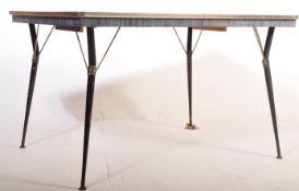 1950'S MELAMINE & EBONISED WOOD SPACE AGE DINING TABLE