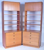 PAIR OF G-PLAN MODULAR TEAK UNIT - CUPBPOARD - SHELVES - DRAWERS