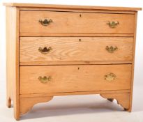 EDWARDIAN LIGHT OAK COTTAGE CHEST OF THREE DRAWERS