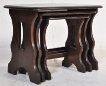 RETRO MID CENTURY ELM NEST OF TABLES
