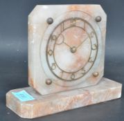 1950s ART DECO ALABASTER MANTEL CLOCK