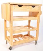 20TH CENTURY PINE T&G WOODWARE BUTCHERS TROLLEY