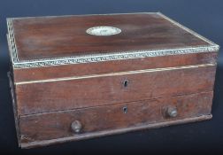19TH CENTURY VICTORIAN MAHOGANY AND SATINWOOD BOX
