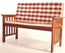 CONTEMPORARY TEAK WOOD GARDEN BENCH SETTLE