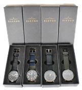 FOUR ELEVON GENTLEMENS WRIST WATCHES