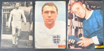 ALEX YOUNG-EVERTON, JACK CHARLTON-LEEDS UNITED, RAY WILSON-EVERTON AUTOGRAPHS