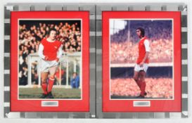 CHARLIE GEORGE & JOHN RADFORD - ARSENAL FOOTBALL CLUB - SIGNED PHOTOGRAPHS