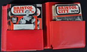 TWO FOLDERS OF FOOTBALL PROGRAMMES FROM BRISTOL CITY FC OF LOCAL BRISTOL INTEREST