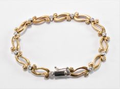 GOLD & WHITE STONE LINE BRACELET