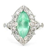 EMERALD & DIAMOND COCKTAIL RING