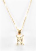 18CT GOLD & DIAMOND PENDANT NECKLACE & GOLD CHAIN