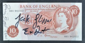 GREAT TRAIN ROBBERY - JACK SLIPPER & RONNIE BIGGS SIGNED NOTE