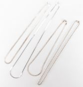 FOUR 925 SILVER CHAIN NECKLACES