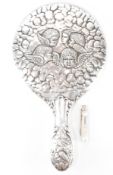 EDWARDIAN SILVER CASED MIRROR & VICTORIAN SILVER FRUIT KNIFE
