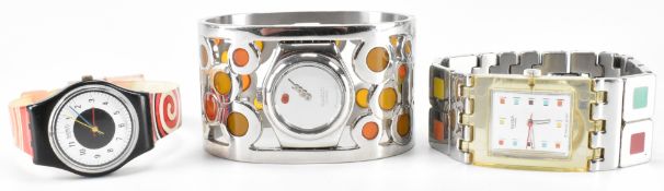 THREE VINTAGE SWISS SWATCH WRIST WATCHES