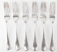 SIX EDWARDIAN SILVER HALLMARKED FORKS