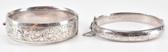 TWO VINTAGE HALLMARKED 925 SILVER BANGLES
