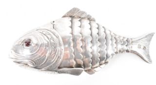 EDWARDIAN SILVER HALLMARKED FISH BOX