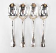 SET OF FOUR EDWARDIAN SILVER HALLMARKED SPOONS