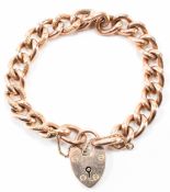 EDWARDIAN 9CT GOLD CURB LINK BRACELET CHAIN