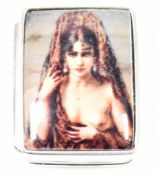 SILVER & ENAMELLED PILL POT