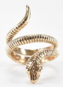 HALLMARKED 9CT GOLD SNAKE RING