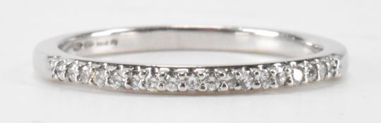 HALLMARKED 9CT WHITE GOLD & DIAMOND ETERNITY RING
