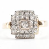 GOLD & DIAMOND ART DECO STYLE PANEL RING