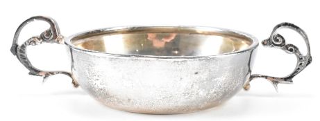 SILVER HALLMARKED JERSEY PATTERN CHRISTENING BOWL