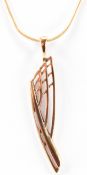 GOLD MODERNIST STYLE PENDANT NECKLACE